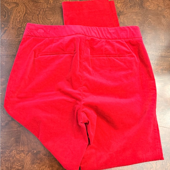 Talbots Vibrant Red velvet Slim straight leg Pants - Picture 3 of 3